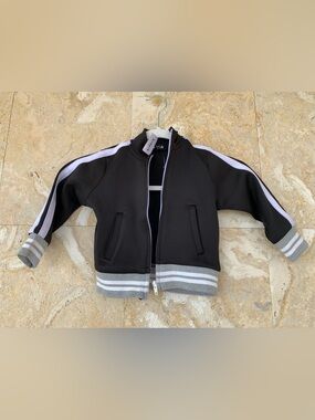 kidpik Black Jacket with Stripe 2T